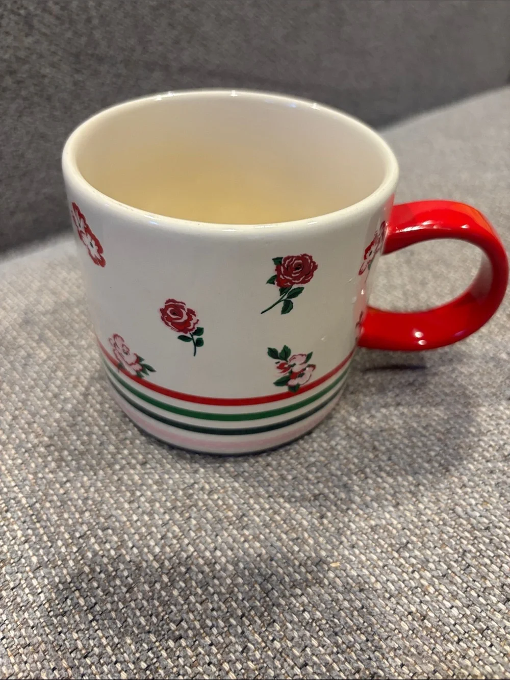 Starbucks +Ban.do 2018 limited edition featuring rose pattern with Red Handle